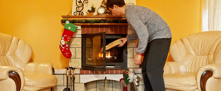 Rusted Metal Fireplace Restoration in Seaford, New York