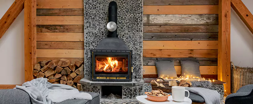 Thelin Hearth Products Direct Vent Gas Stove Fireplace Inspection in Seaford, New York